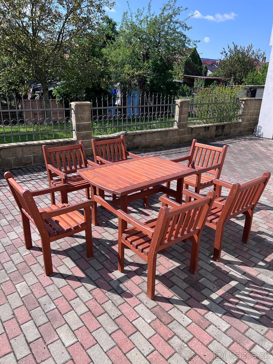 Dřevěný zahradní set/posezení - 2