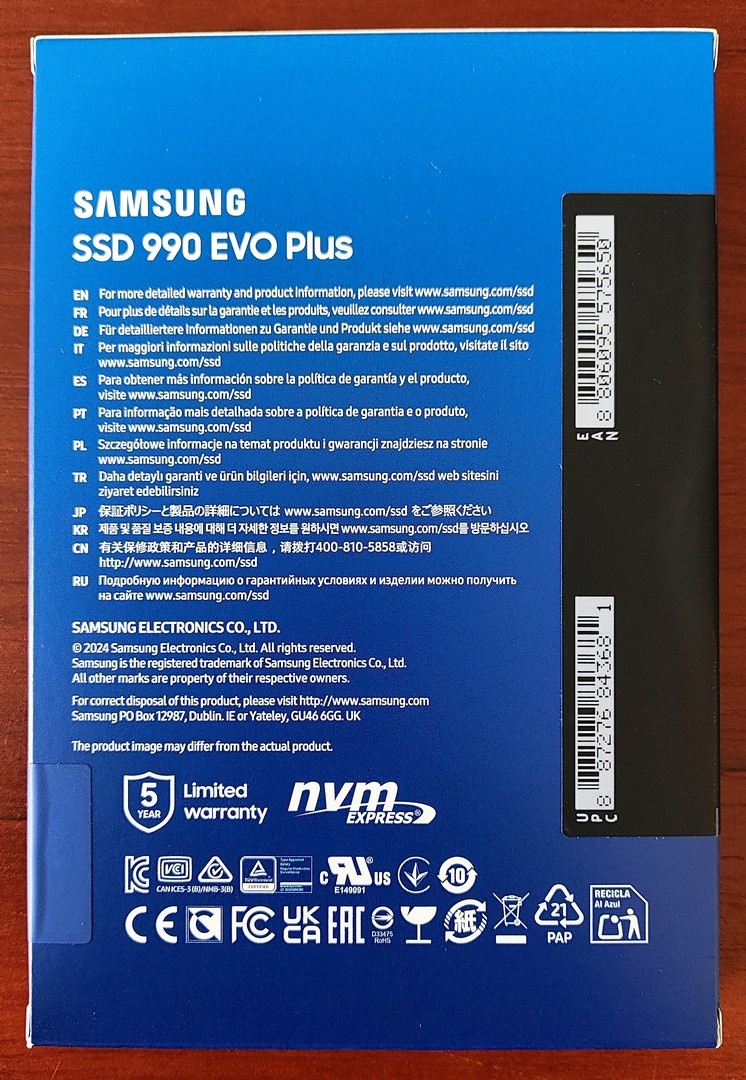 Nový M.2 NVMe Samsung SSD 990 EVO Plus 2TB - 2