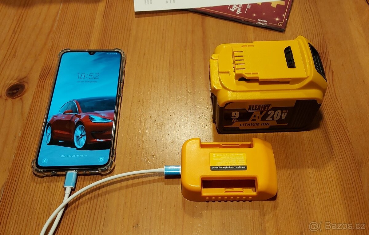 Rychonabíječka USB+C,pro Aku DeWalt18V/Makita18V. - 2