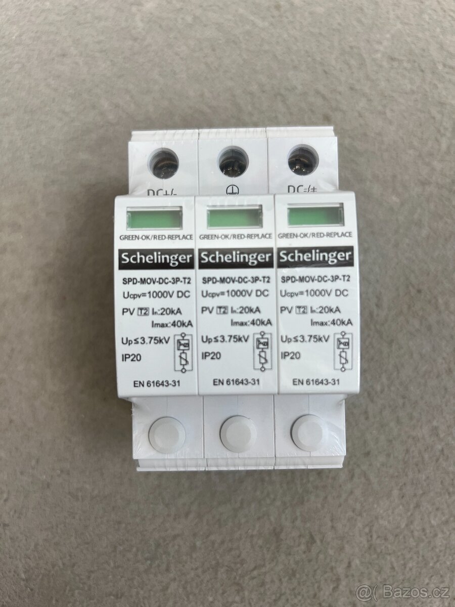 Svodič přepětí 3P DC 1000V třída T2 Schelinger, DPH, faktura - 2