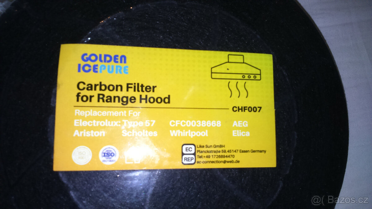 Uhlíkový filtr digestoř type 57 – 17,6 cm - 2