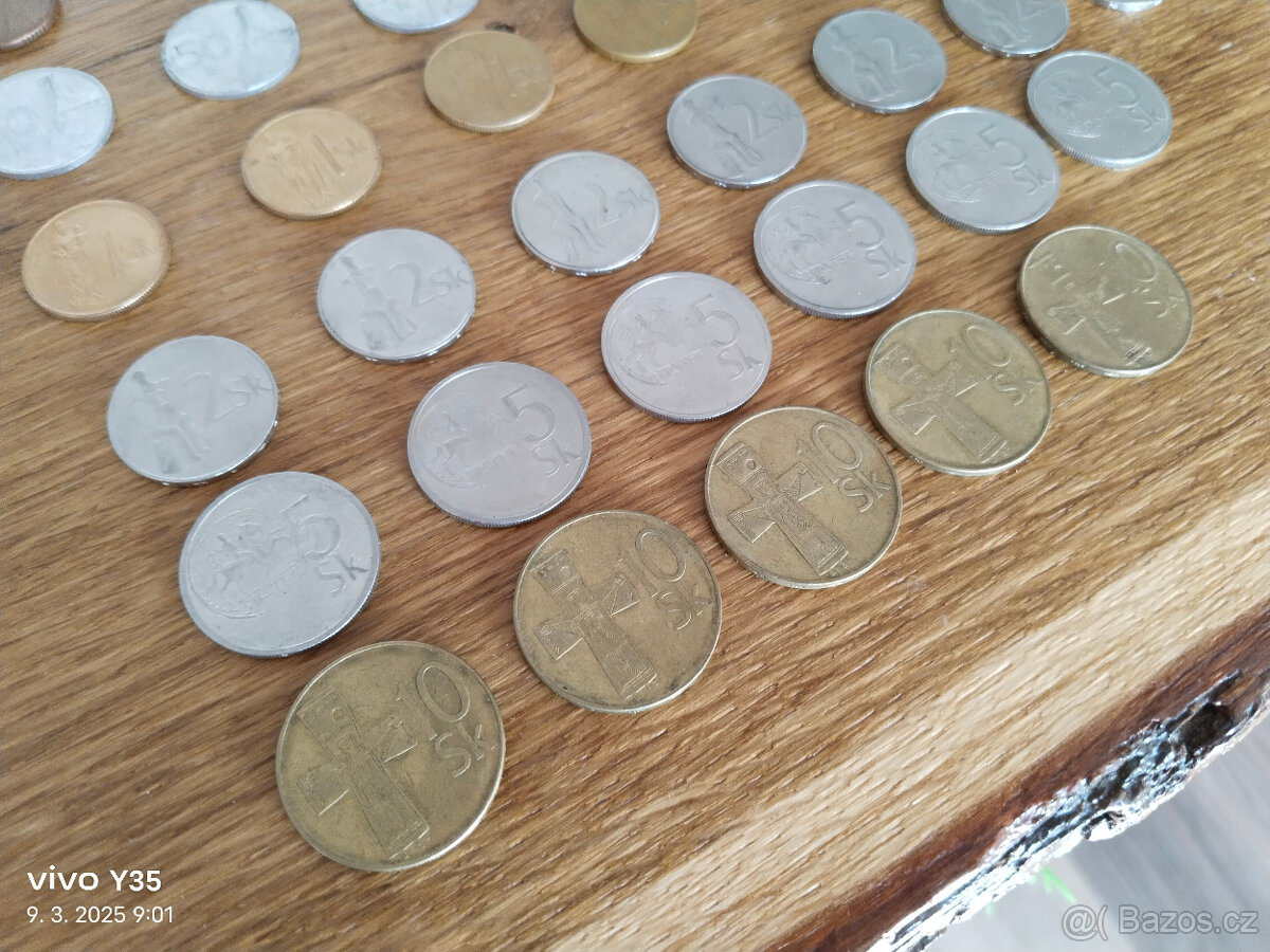 Slovenská republika mince a bankovka 33ks - 2