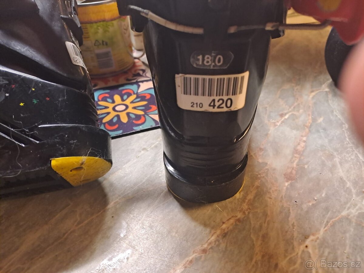 dětské lyže, hůlky, helma, lyžáky, - 2