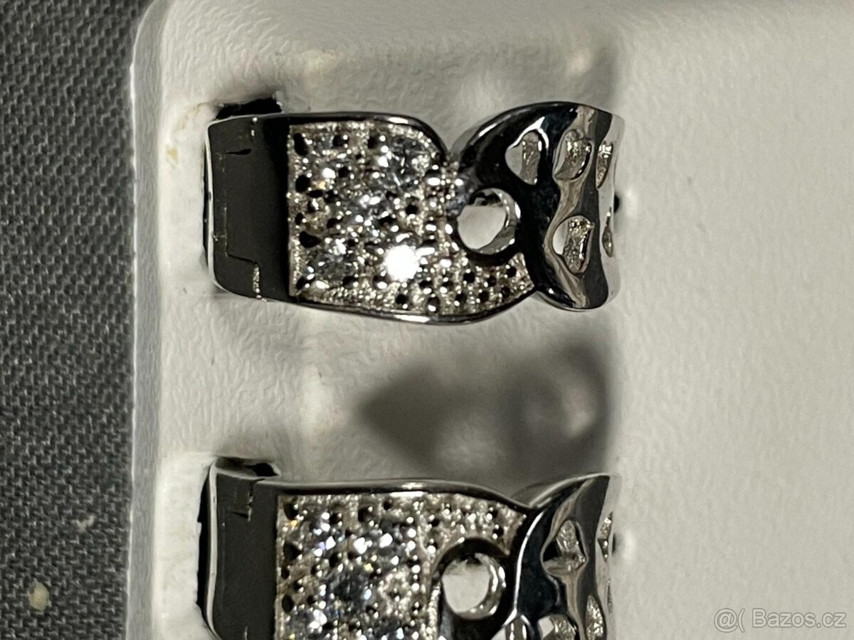 Stříbrné náušnice se zirkony elegantní - 2