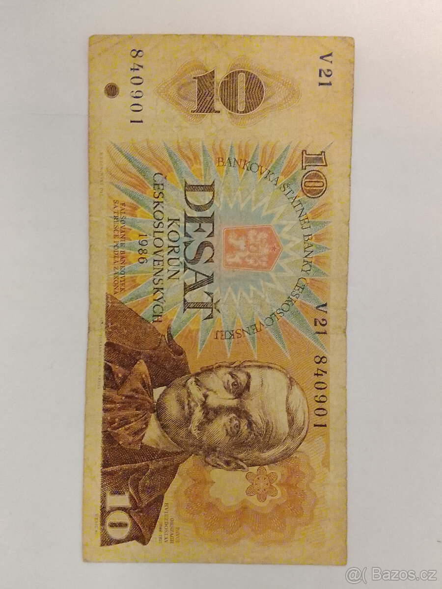 Desať korun československých 1986 V21 - 2
