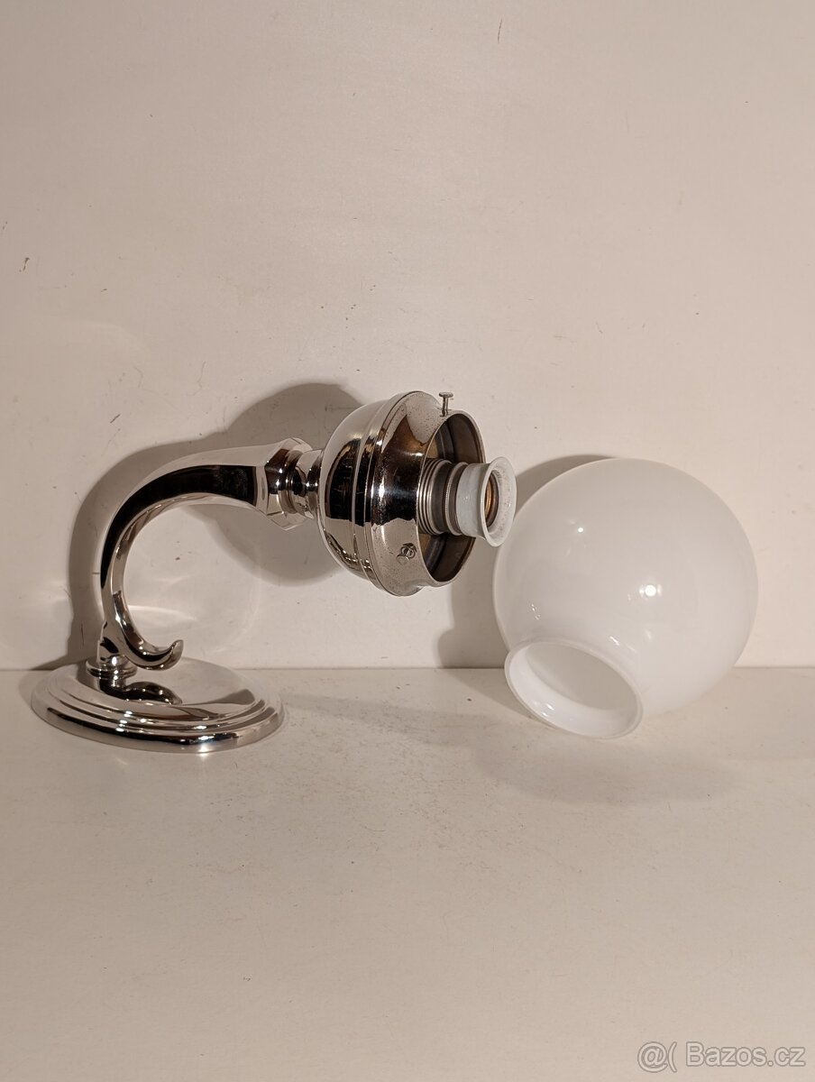 Art Deco nástěnná mosazná lampička , TOP stav - 2