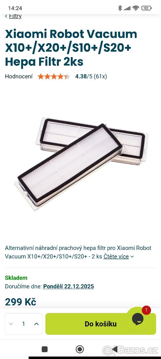 HEPA filtr Xiaomi X10+/X20 plus - 2