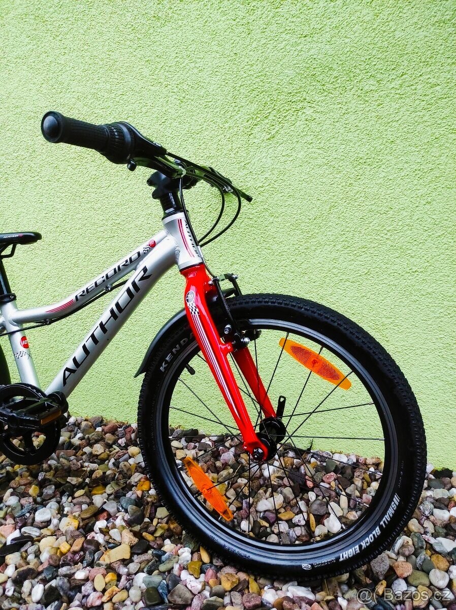 Značkové kolo Author Record 20" (stříbrná/červená) - 2