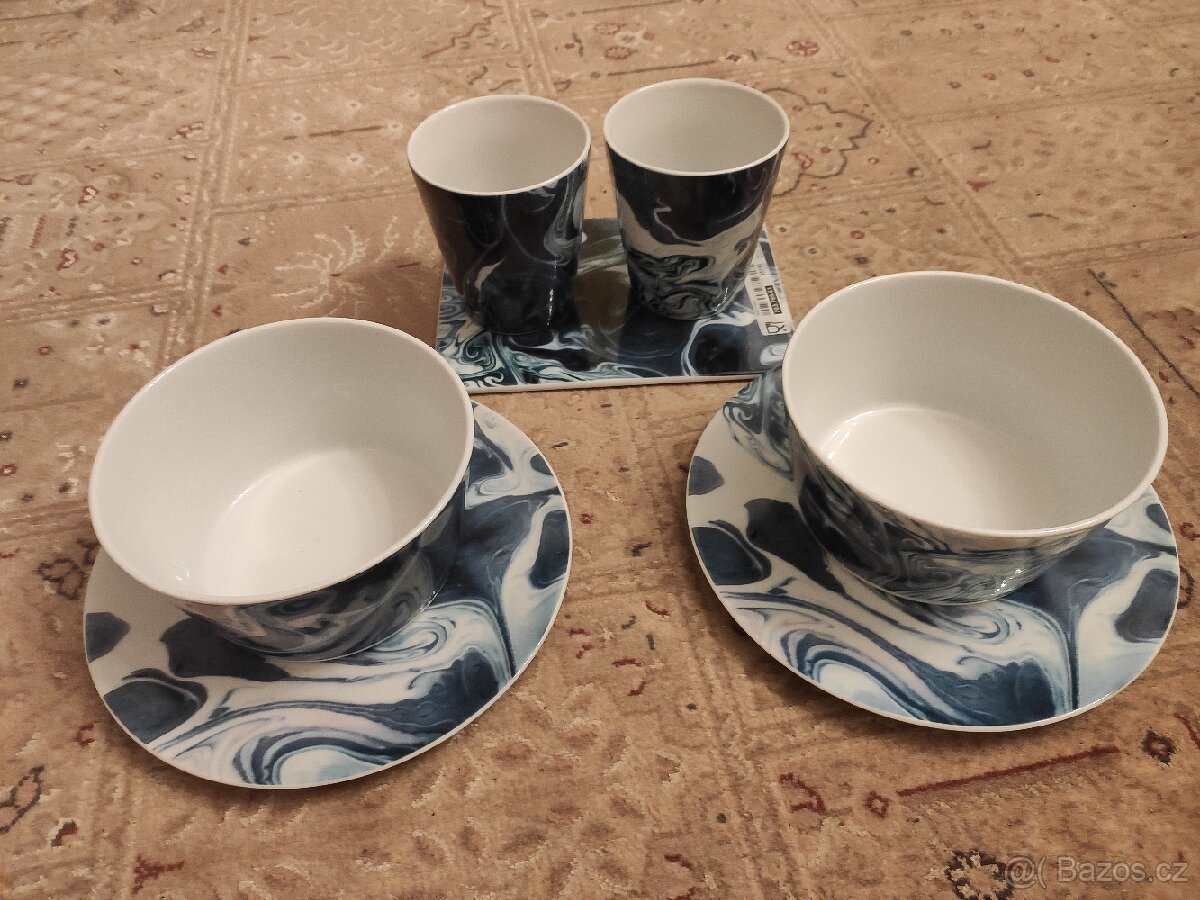 Modrobílý porcelán IKEA - nové - 2