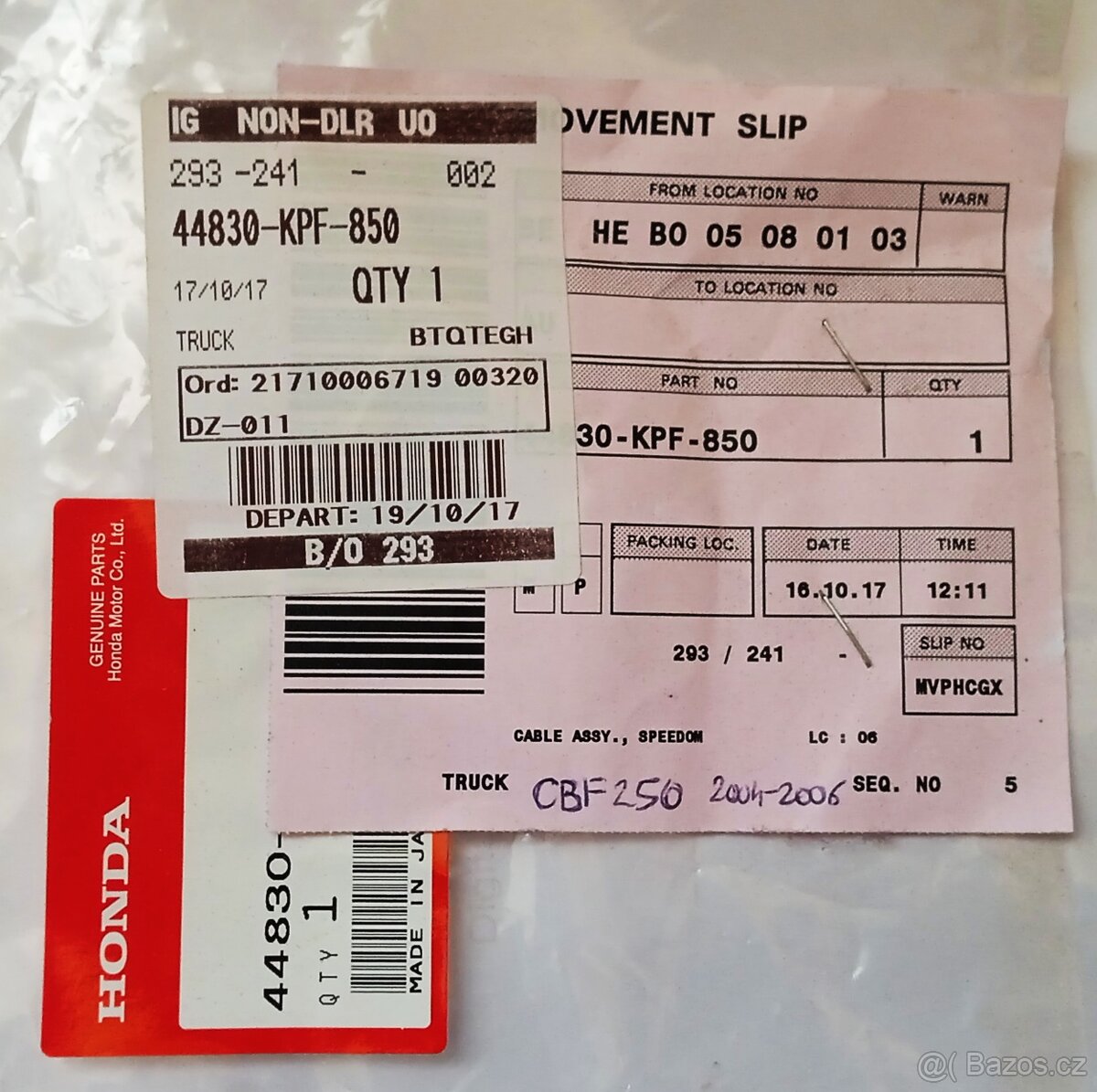 Náhon tachometru - HONDA CBF 250 - 2