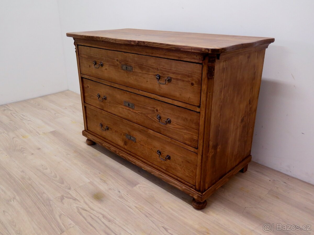 Originál stará komoda z masivu po renovaci - 2