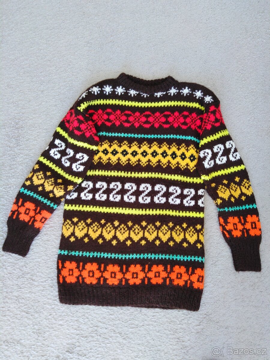 Retro svetr ručně pletený - 2