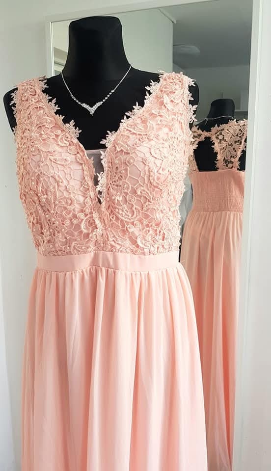 48 NOVÉ plesové šaty LOSOSOVÉ - 2