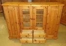Komoda z borovice - prosklená - celomasiv - Výborný stav - 2