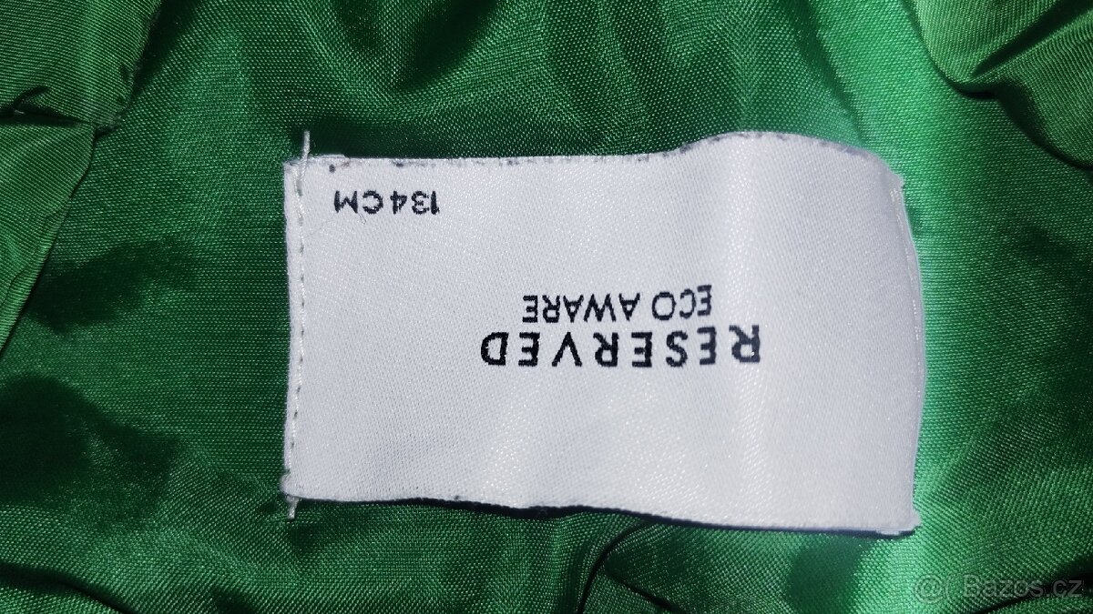 Reserved bunda zelená 134cm - 2