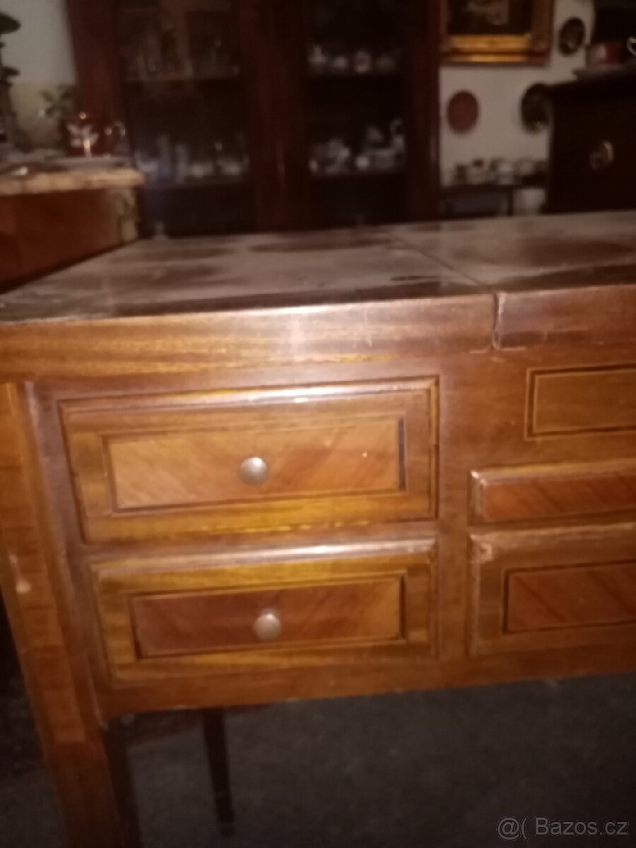 Starožitná toaletka dýhovaná mahagon - 2