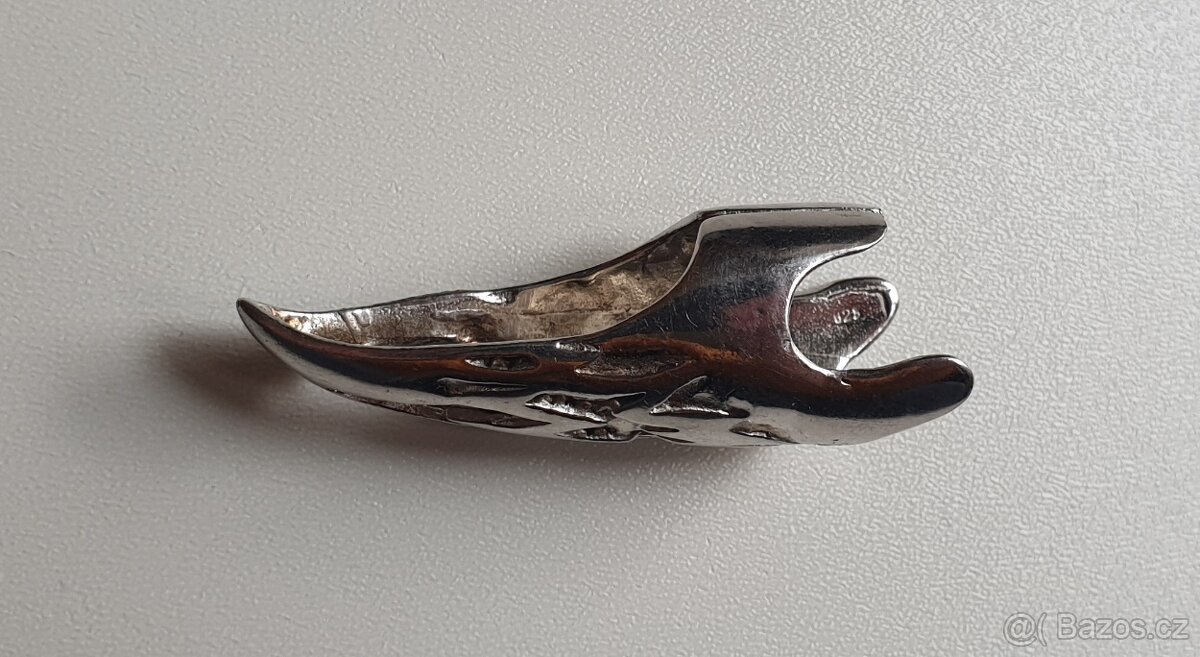 mohutný stříbrný prsten dráp 17g - 2