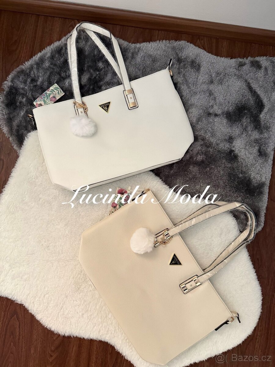 Bílá / Krémová Guess kabelka - Turecko - 2