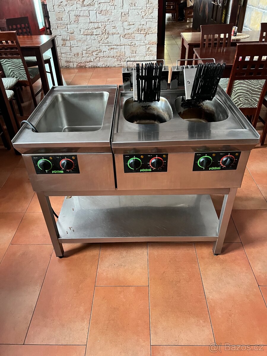 Fritéza - dvě komory + ohřevná vana komplet - 2