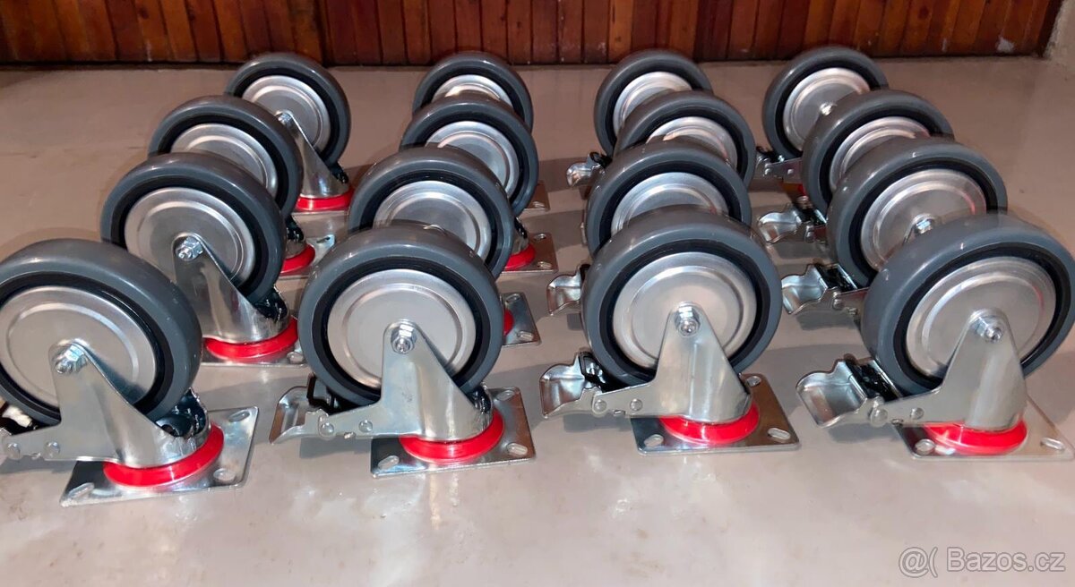 Otočná kolečka s brzdou i bez – nové, různé velikosti - 2