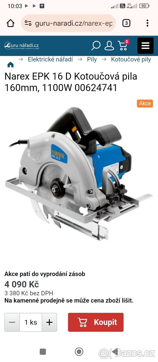 Kotoučova pila Narex - 2