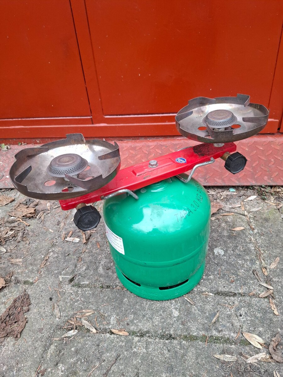 Dvouplotýnkový plynový vařič + 2kg lahev - 2