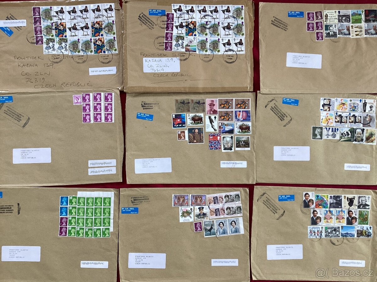 Obálky celistvosti 14x Británie, 1 Rusko, 1 ČP, známky, - 2