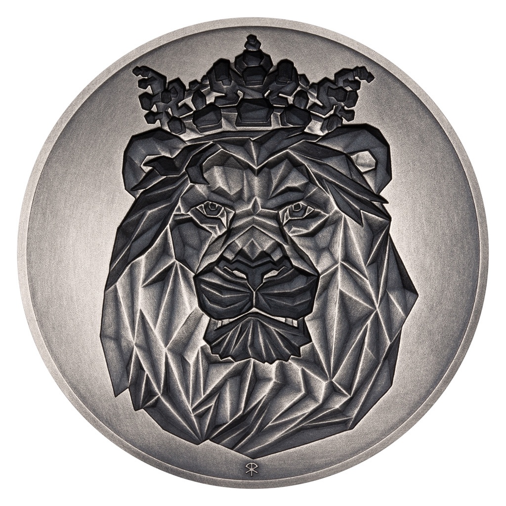 Stříbrná 1oz medaile Český lev 2024 inkusní ražba s patinou - 2