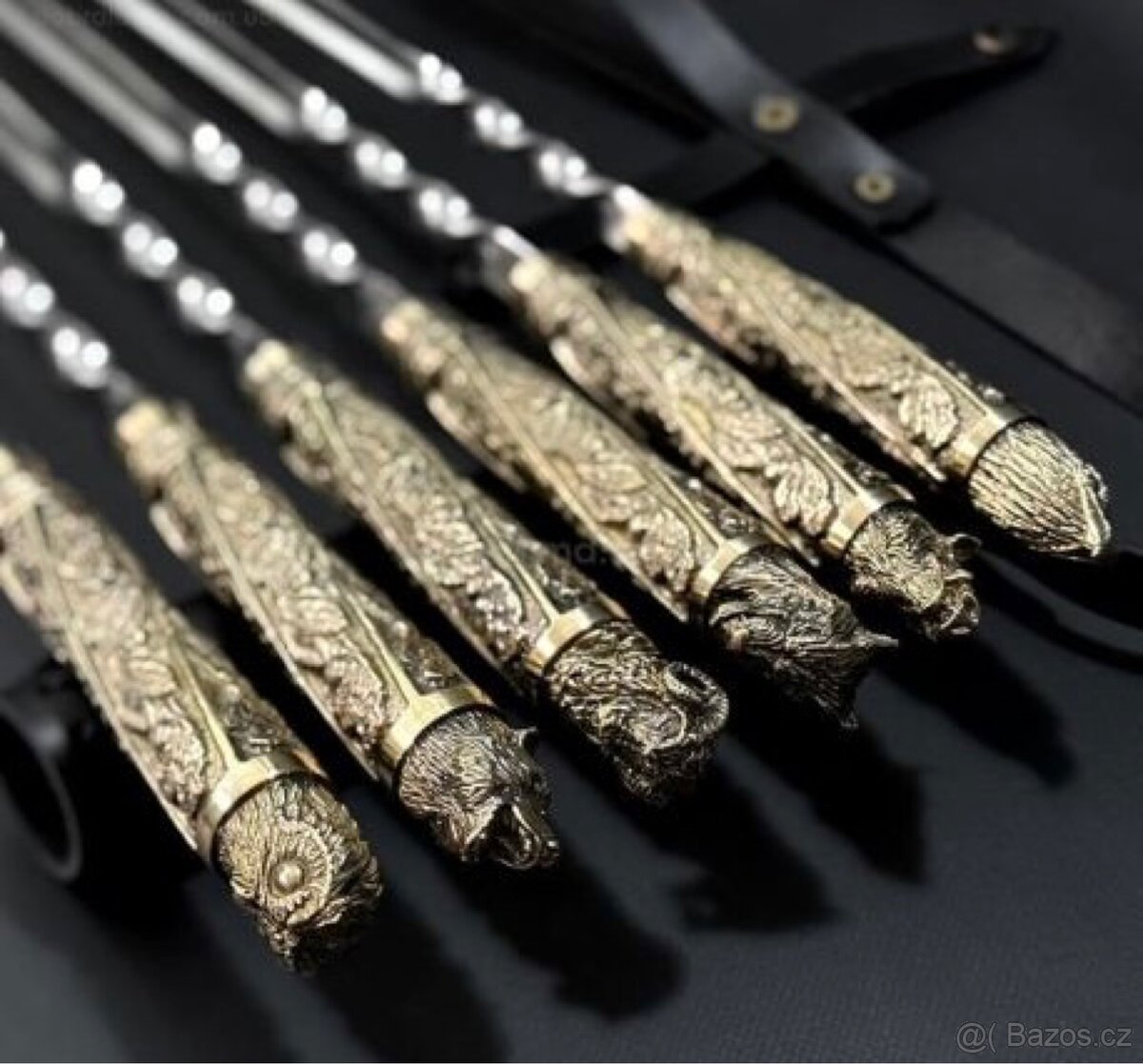 Dárková sada 6 jehel na špízy s bronzovými rukojeťmi - 2