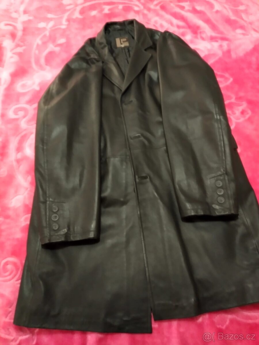 Kožený dlouhý kabát - 2