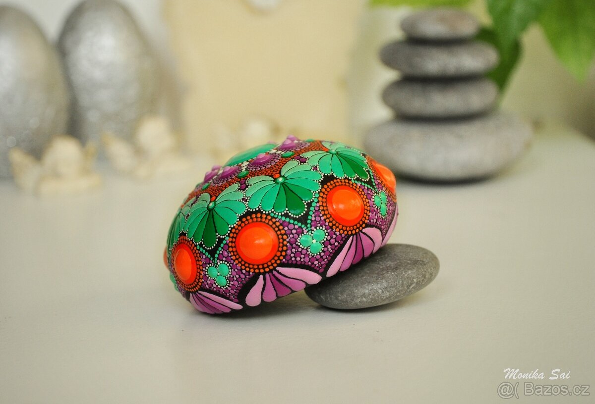 Mandala "Zelený lístek" DotArt, akryl - 2