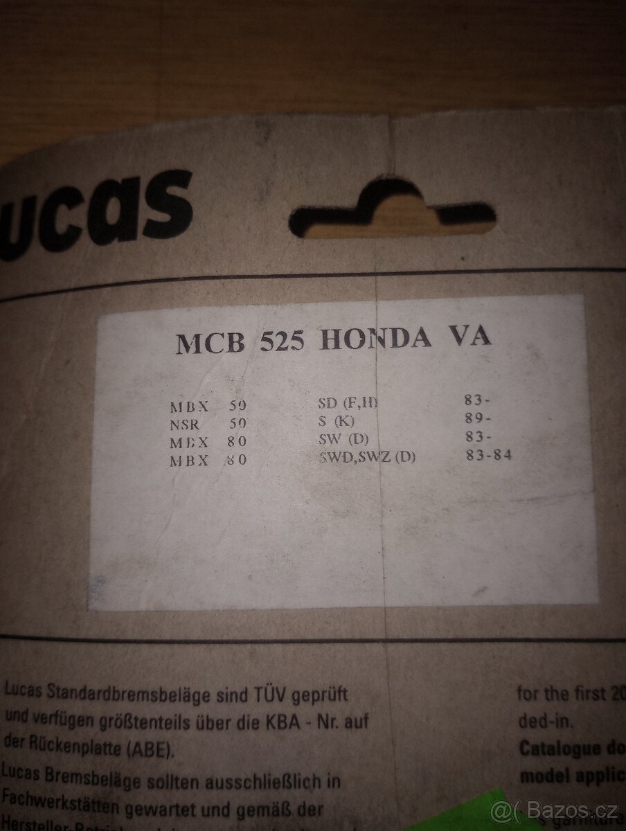 Brzdové destičky HONDA - 2