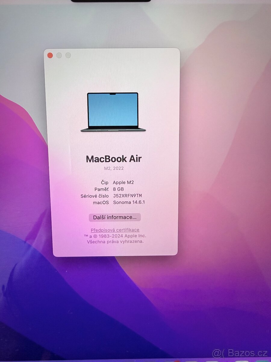 MacBook Air M2 2022 8 GB Space Gray TOP stav - 2