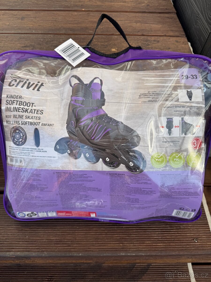 Dětské kolečkové brusle Crivit, vel. 29-33 - 2