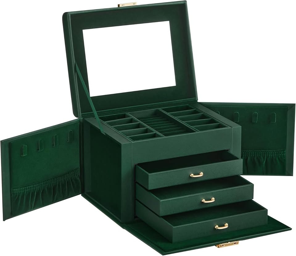 Nová uzamykatelná 4-patrová šperkovnice/kufřík na šperky - 2