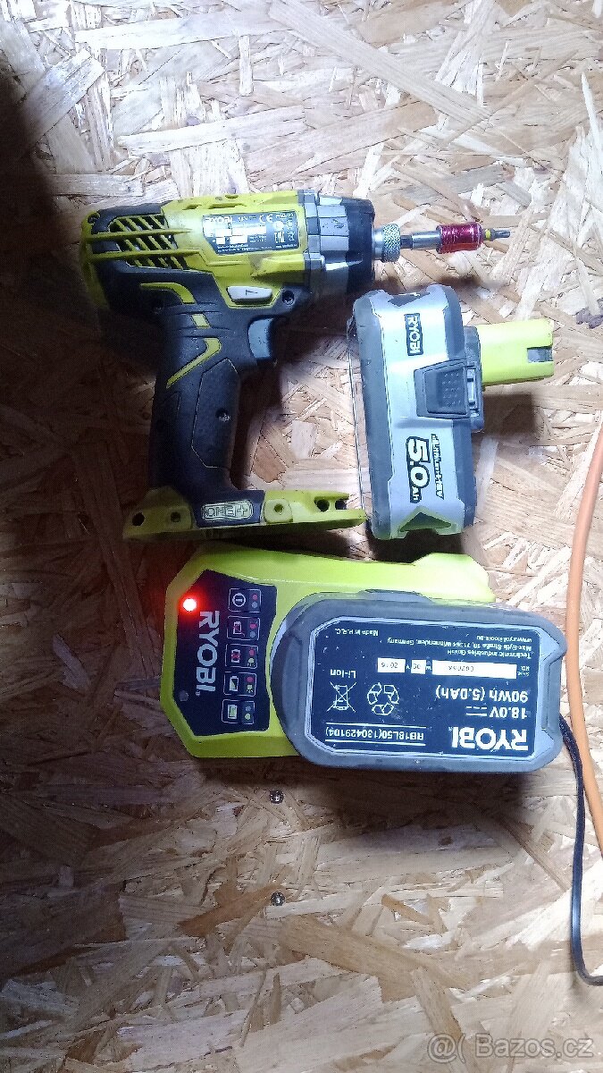 Aku nářadí Ryobi; bruska, utahovák, baterie, nabíječka - 2