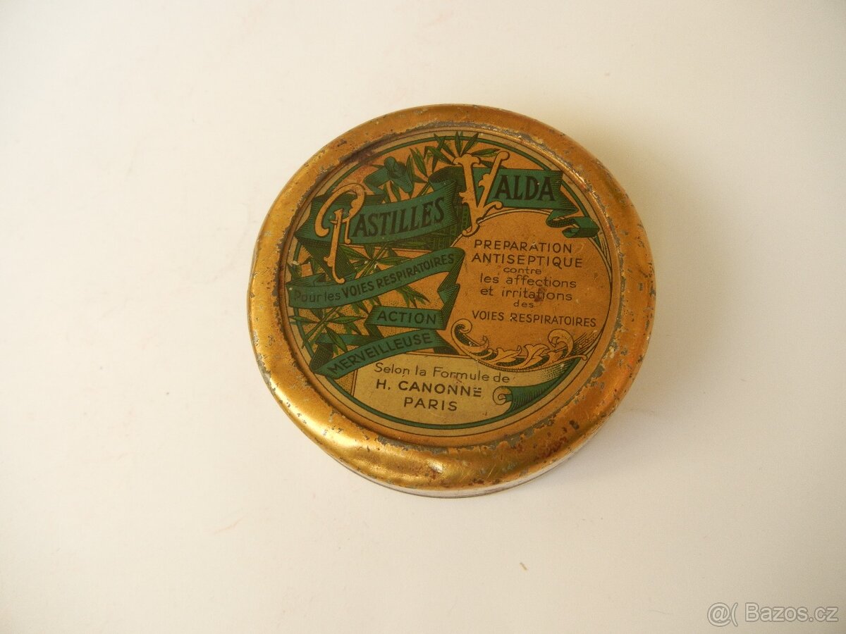 Starožitná plechová krabička Pastilles Valda - 2