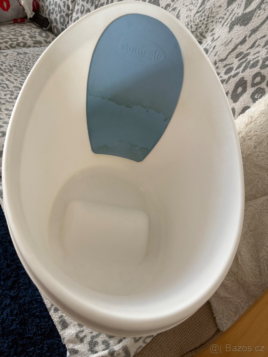 Shnuggle vanička bílá s modrou opěrkou - 2