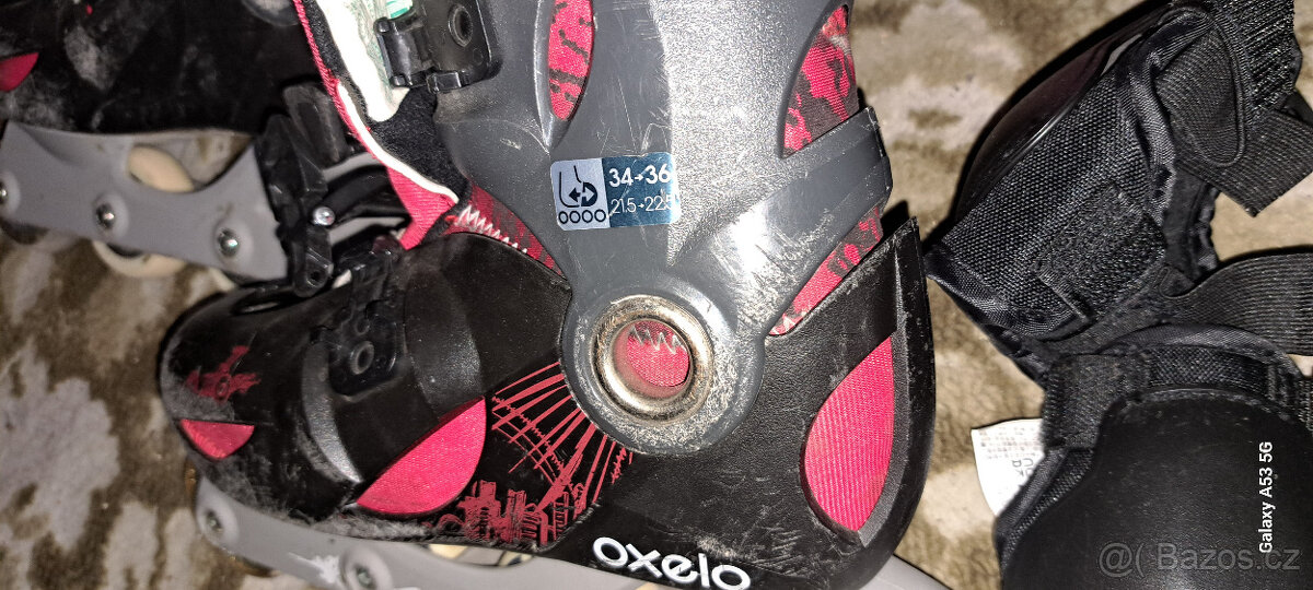 Dětské brusle Oxelo vel. 34-36, chrániče a helma - 2