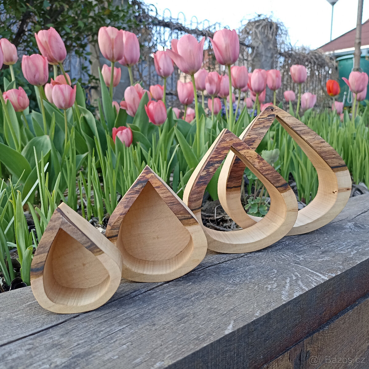 dřevěné dekorace- domečky - 2