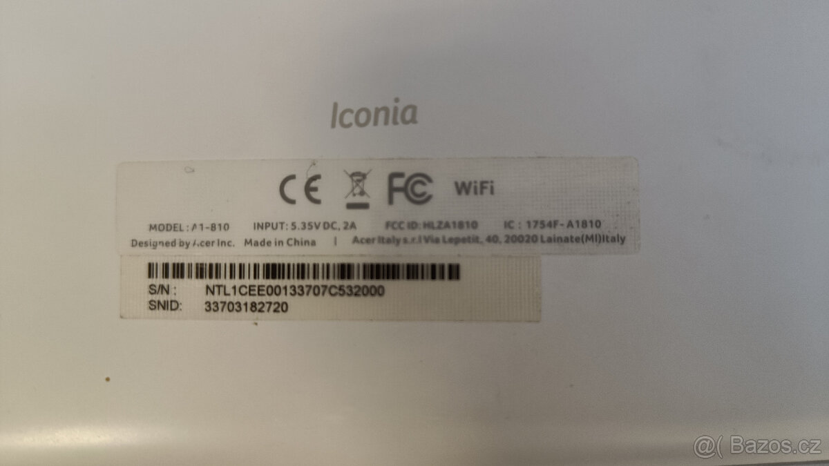 Tablet Acer Iconia A1-810,bily - 2