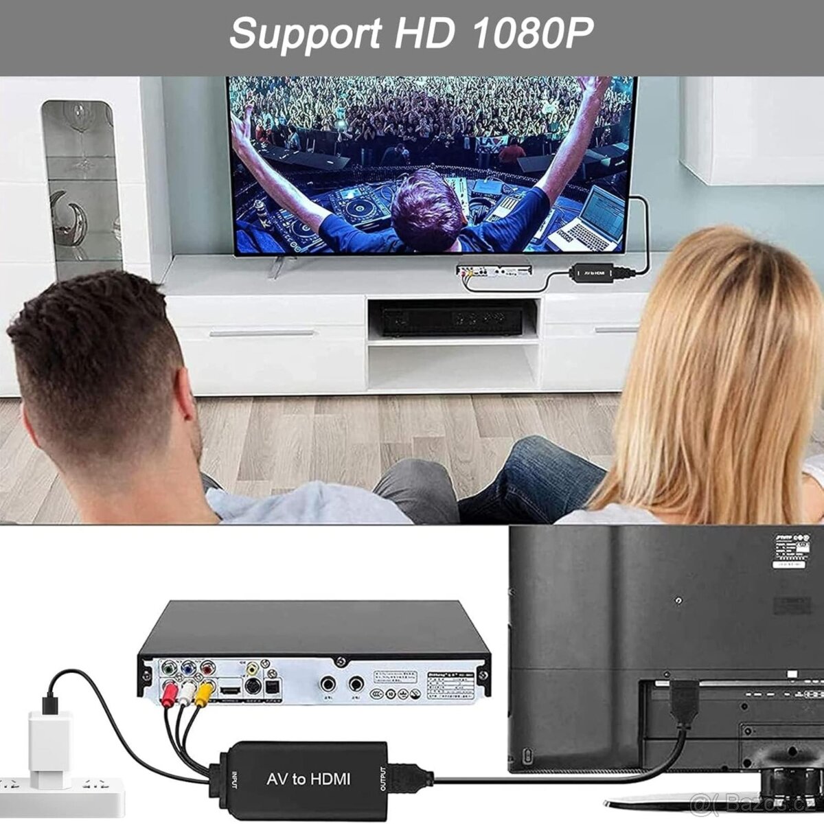 Převodník RCA na HDMI / Podpora 1080P - 2