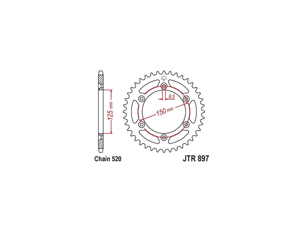 Nová řetězová rozeta JTR897.50SC - 2