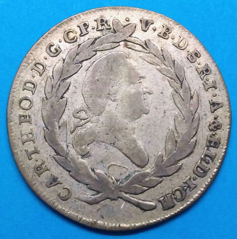 Stříbrná mince Bavorsko Karel Theodor - 2