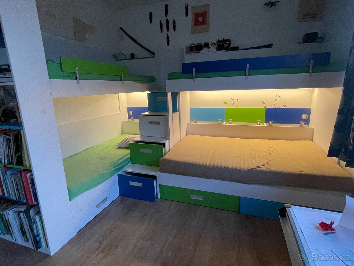 Patrové postele pro 3 děti a postel pro kamarády nebo 4 děti - 2