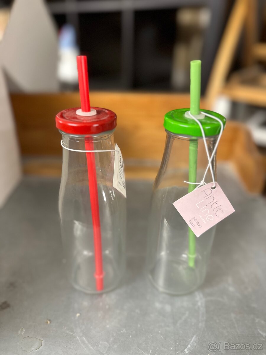 Skleničky s brčkem 30 ks nove - 2