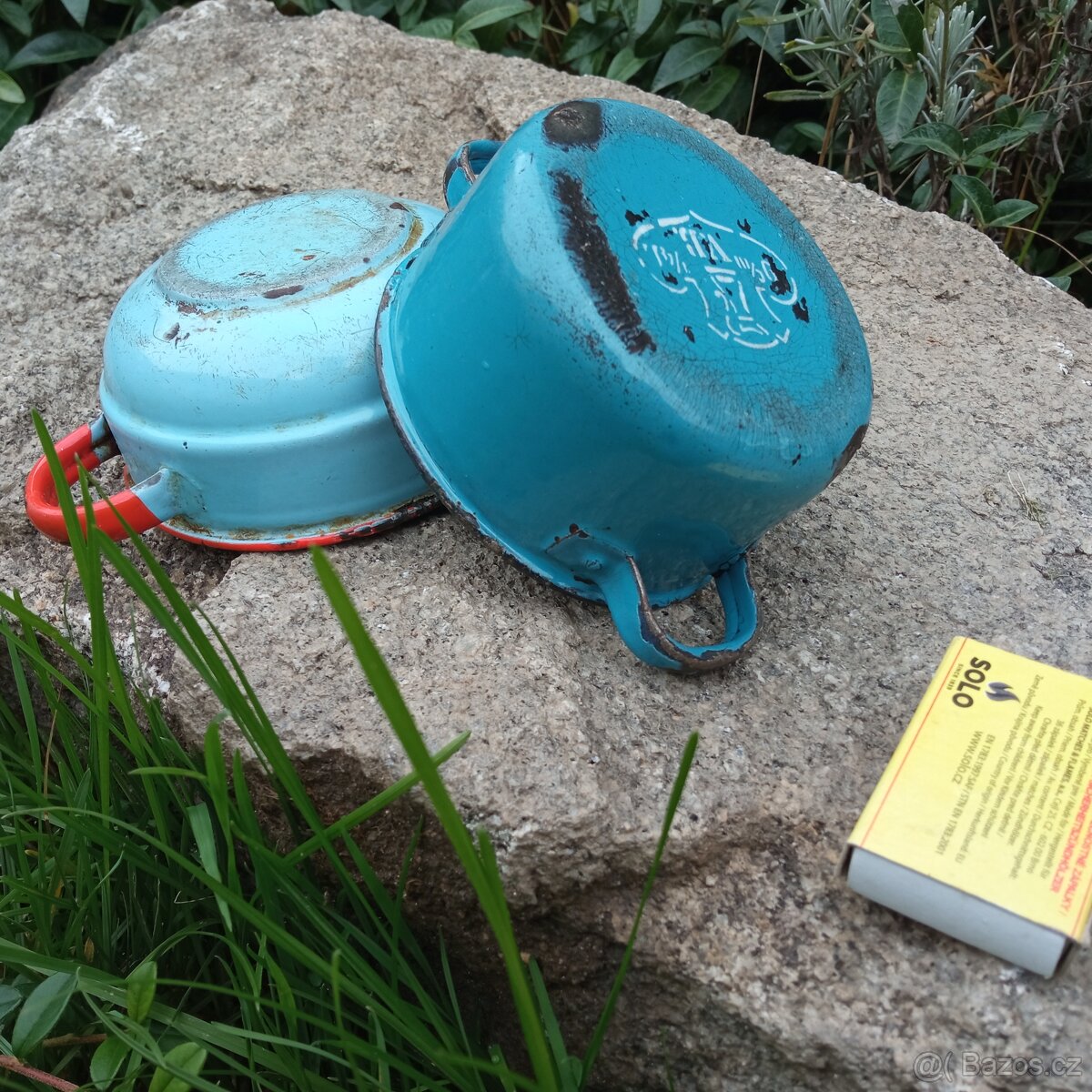 Smaltované modré nádobíčko pro panenky - 2