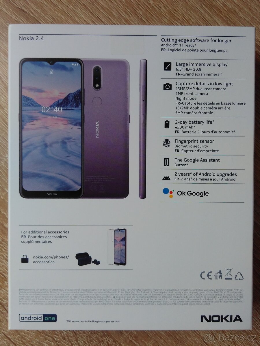 Nokia 2.4, dual SIM, 3,5 mm jack, šedá. - 2