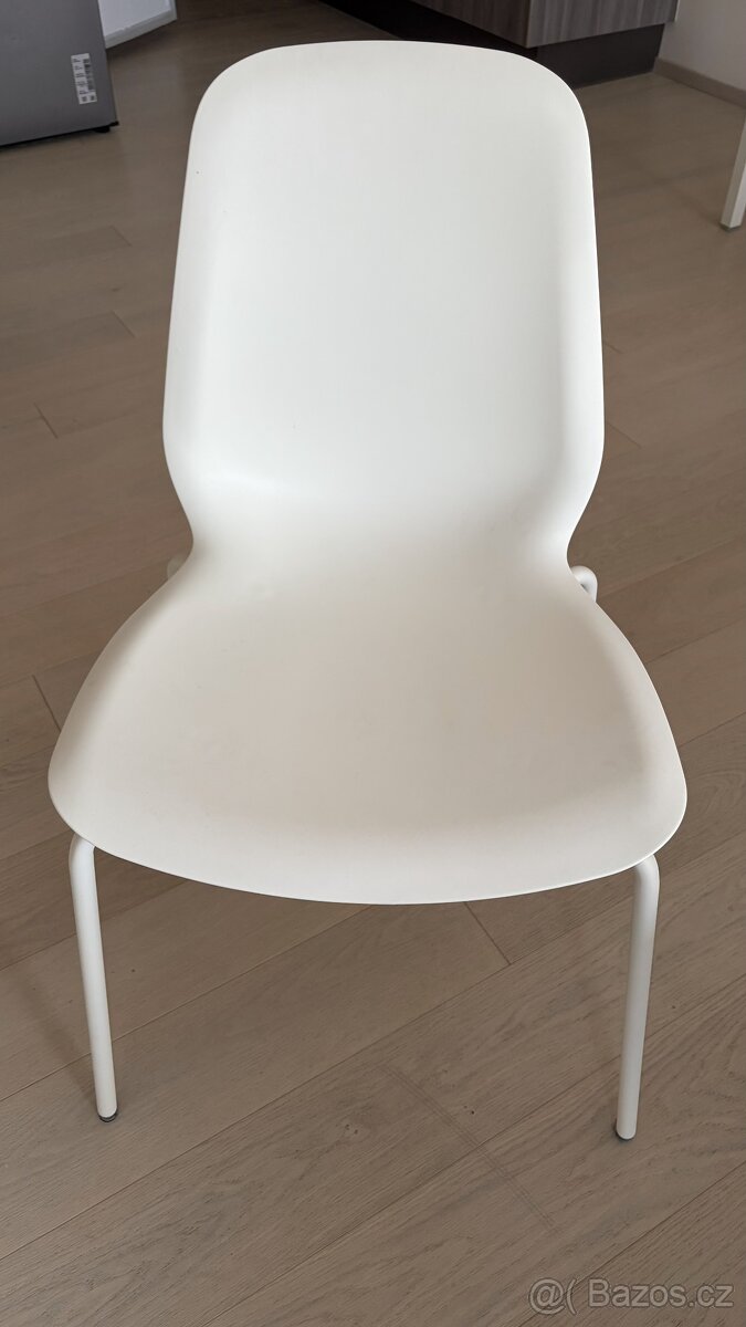 Židle kuchyňská, plast, bílý/trubkový kov - 2