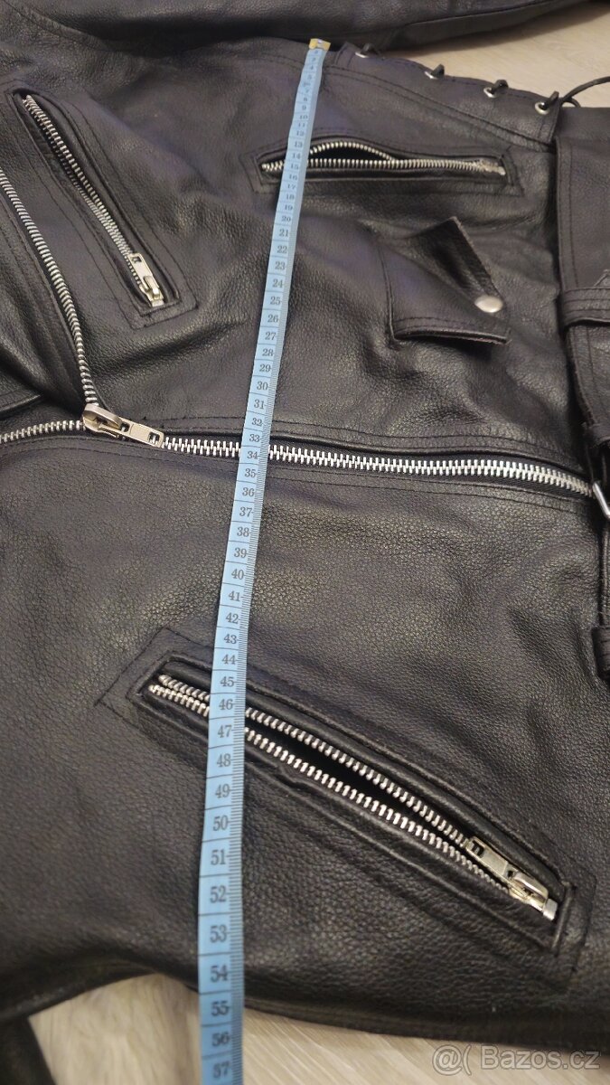 Kožená motorkářská pánská bunda. - 2